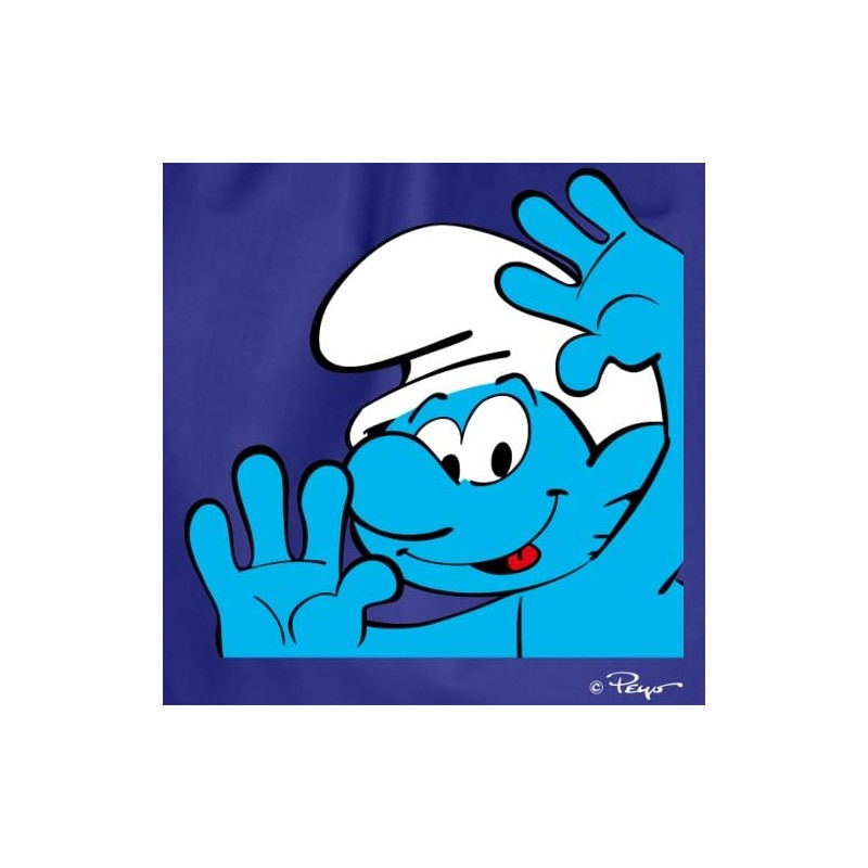 Spreadshirt The Smurfs Gift Jokey Smurf Drawstring Bag, One Size,