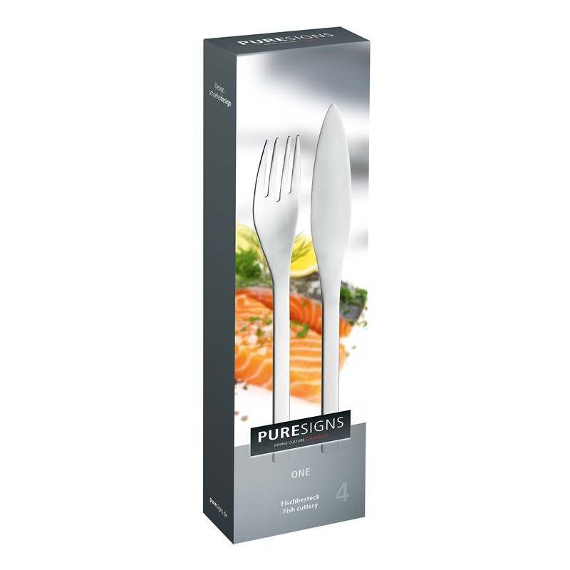 Puresigns Fish Cutlery Set 4 Pieces Made of 18/10 Stainless