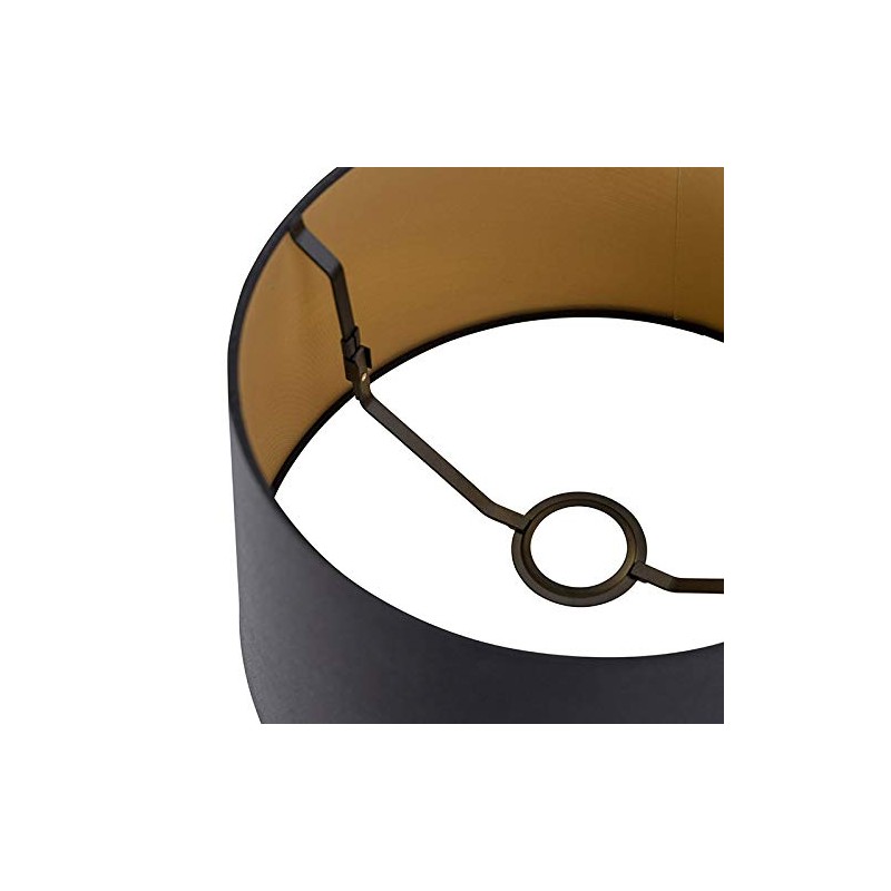 QAZQA Modern Cotton Lampshade Black 32I25I18 with Gold I Brass