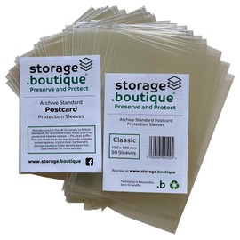 Storage.boutique Postcard Protection Sleeves, Acid Free & Archive Standard, Classic Size, 150 x 100 mm, 50