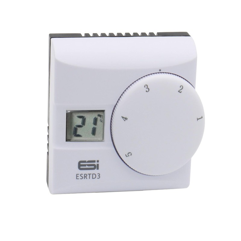 ESi Controls ESRTD3 Digital Room Thermostat, LCD Display, TPI Control,