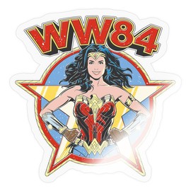Spreadshirt Wonder Woman 1984 Retro Vintage Sticker, 10 x 10 cm, Transparent Glossy