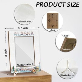 Alaska Souvenirs Gifts Picture Frames for Boys Girls Engagement Wood Photo Frame Wedding Honeymoon Vacation Gifts for Couples, Tabletop Display 4x6 Photo Home Decor Living Room Party Decorations -015