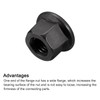 sourcing map M10 Flange Hex Nuts, 2pcs Grade 8.8 Carbon