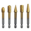 NordWolf 5-Piece Rotary Burr Carving Rasp Files Set, with 1/4"
