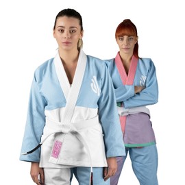 Sanabul Easter Egg BJJ Gi for Women Premium Brazilian Jiu Jitsu Gi for Women - Scrambled (Blue/White), W4