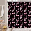 ZKJSMGS Cute Shower Curtain,Pink Black Bow Dots Modern Aesthetic Bathroom