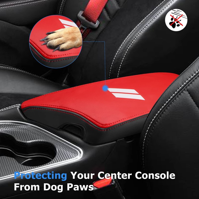INTGET Car Center Console Armrest Cover for Dodge Challenger Accessories