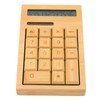 Wooden Calculator Solar Battery Powered 18 Keys Large LCD Display