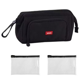 TYXHXTF Large Pencil Case Large Capacity Pencil Pouch for Girls Boys Women Men, Multifunctional Pen Bag Stationery Organizer for School and Office(Black)