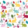 20 Napkins Colourful Rabbits and Easter Eggs Table Decoration Decoupage