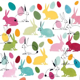 20 Napkins Colourful Rabbits and Easter Eggs Table Decoration Decoupage Decoupage 33 x 33 cm
