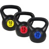 OLIXIS 3-Piece Kettlebell Set, Wide Grip Kettlebell Exercise Fitness Weight