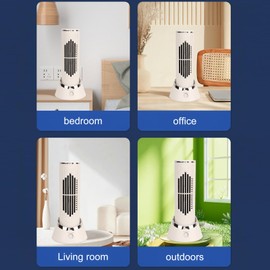 Yunir Tower Desk Fan, Quiet Portable Bladeless Fan with 3 Speeds, 120° Oscillating, USB Cable, Electric Standing Table Fan, for Home Office Bedroom