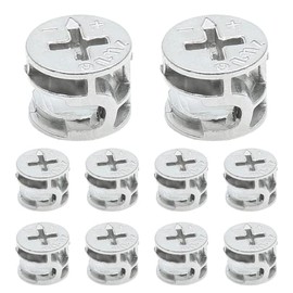 Litoexpe 10 Pcs Furniture Connecter Cam Lock Fittings 15x12mm Furniture Connecting Fastener Lock Nut for Cabinet Drawer Wardrobe Dresser
