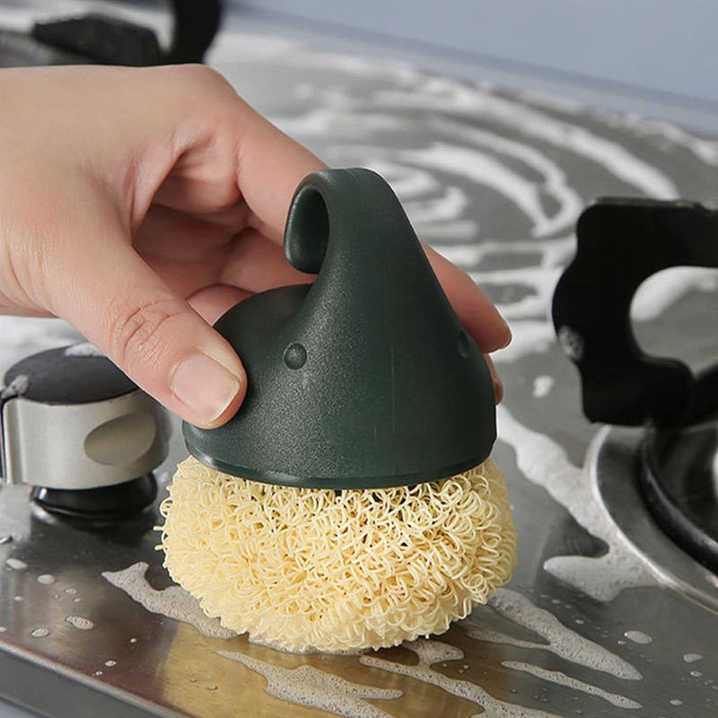 Kitchen Dish Scrubber with Short Handle, Heavy Duty Scrubbing Brushes