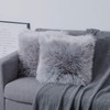 OYIMUA Grey 18'' x 18'' Fluffy Soft Faux Fur Cushion