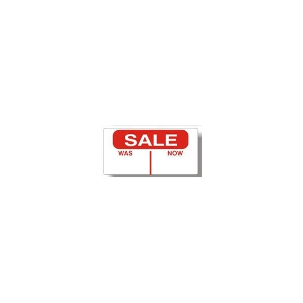 Promotional Label - Sale was/Now - 50x25mm Rectangle Labels/ 1
