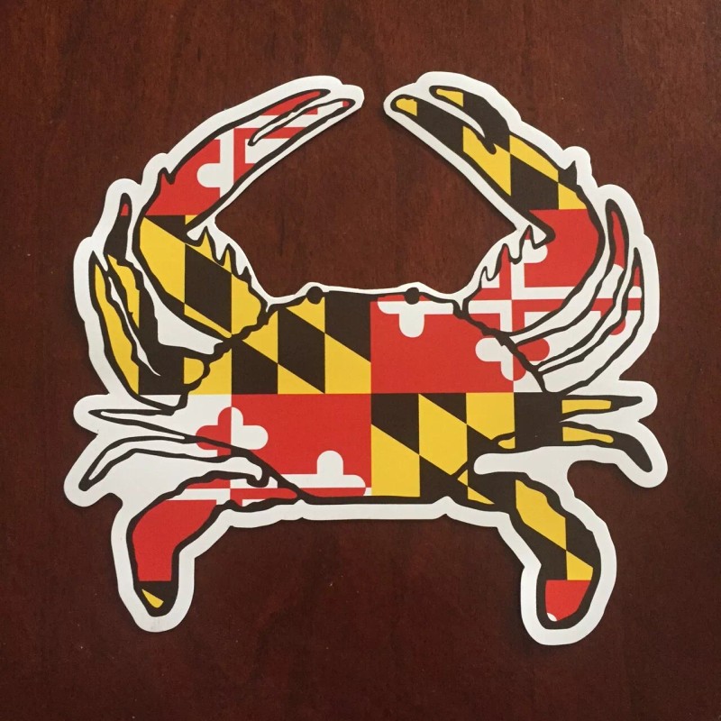 Maryland Flag Crab Shaped Sticker!!!