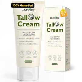 Tallow de ternera para la piel, tubo de bálsamo de sargo batido 100% alimentado con pasto orgánico para rostro y cuerpo, hidratación profunda para pie