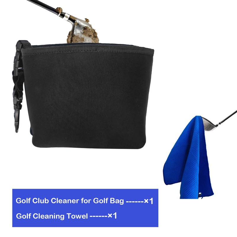 QPPKI Golf Ball Washer Cleaner Bag, Golf Ball Pouch with