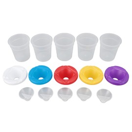 5pcs Kids Paint Cups Multipurpose Spill Proof Reusable Paint Containers with Colored Lids for Classrooms