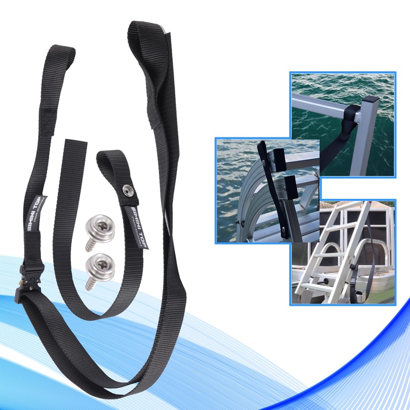 Pontoon Ladder Pull Up Strap with Quick Release Buckle,16"~55" Pull