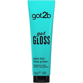 Got2b Pre base para cabello, Got Gloss, cabello brillante, protección de calor de hasta 230°, 48 horas de antri-frizz, fórmula vegana, 200ml.