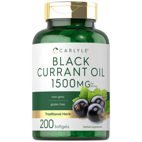 Carlyle Black Currant Oil Softgels | 1500mg | 200 Count | Non-GMO and Gluten Free Formula | Black Currant Seed Oil