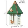 White Flutterbye Butterfly House & Pole for Outdoors, Garden, Backyard,