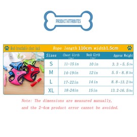 Soft Mesh Dog Harness Vest, Medium Dog Harness, Night Reflective Adjustable Mesh Harness with Padded Vest and Leash（Blue）