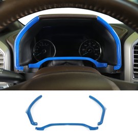 Voodonala Blue Center Console Dashboard Trim for 2015-2020 Ford F150 F250 F350 Super Duty(3pcs/set,Blue ABS)