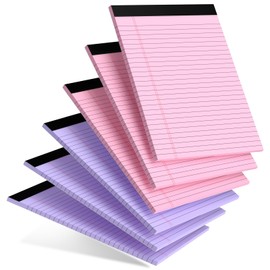 AILZFEI Pink Purple Legal Pads 8.5 x 11 Wide Ruled, Note Pads 30 Sheets/Pad, 20lb Colored Notepad Paper, Perforated Notepad with Sturdy Back
