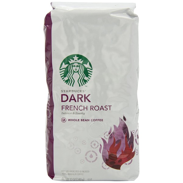 Starbucks Dark French Roast Coffee, Whole Bean, 12-Ounce Bags (Pack of 3)