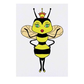'Queen Bee' Temporary Tattoo - Water Resistant, Skin-Safe, Non-Toxic Transfer (TO00060999)