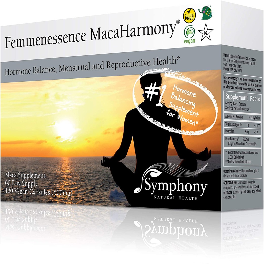 Femmenessence MacaHarmony - All Natural Gelatinized Maca Supplement to Support Women's Hormone Balance, PMS, Acne & Healthy Skin, Regular Menstrual Cycle & Fertility (120)