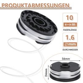 Yweller Replacement spool thread spools suitable for Parkside LIDL cordless electric grass trimmer PRT 550 A1, PRT 550 A2, PRT 550 A3, PRT 550 A5, PRT 550 B6, PRTA 20-Li B2, PRTA 20-Li C3, PRT 300 A1