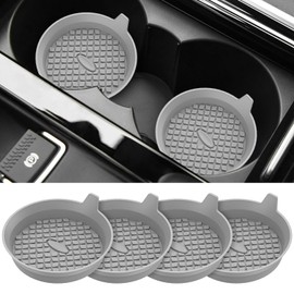 ME.FAN Car Coasters [4 Pack] Silicone Car Cup Coasters/Cup Mats - Universal Non-Slip Recessed Car Interior Accessories - Car Cup Holder Insert Coasters Light Grey
