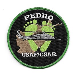 USMilitaryPatch USAF Pedro Pararescue Green Feet Collectors Patch, Black, Green, Brown, Gray, White, 4 Inch Round
