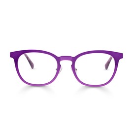 eyebobs - Alloy Ally | Premium Reading Glasses for Men and Women | Round Frame for Average Faces, Satin Plum Metal, 1.75