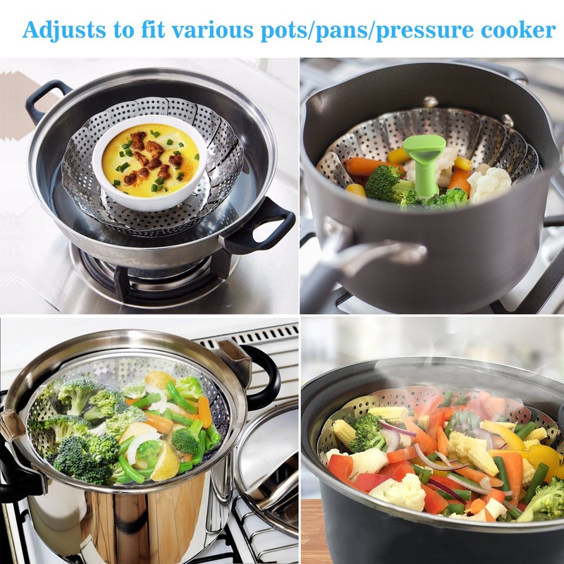 Consevisen Vegetable Steamer Basket for Cooking Food, Stainless Steel Veggie