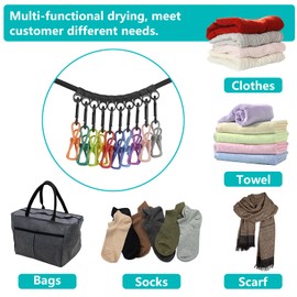 Retractable Car Carrying Camping Drying Portable Clothesline, 10 Clothespins, Home Use Hole-Free Clothesline for Traveling, Car Carrying, Outdoor Camping