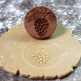 Fun Food Tools, Wood Cookie Stamp, 2.5 Inch (Pine Cone CS-21)