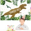 Generic Three-Rex Dinosaur T-Rex Jungle/Tropical Rainforest Theme Banner, Green, 71*47