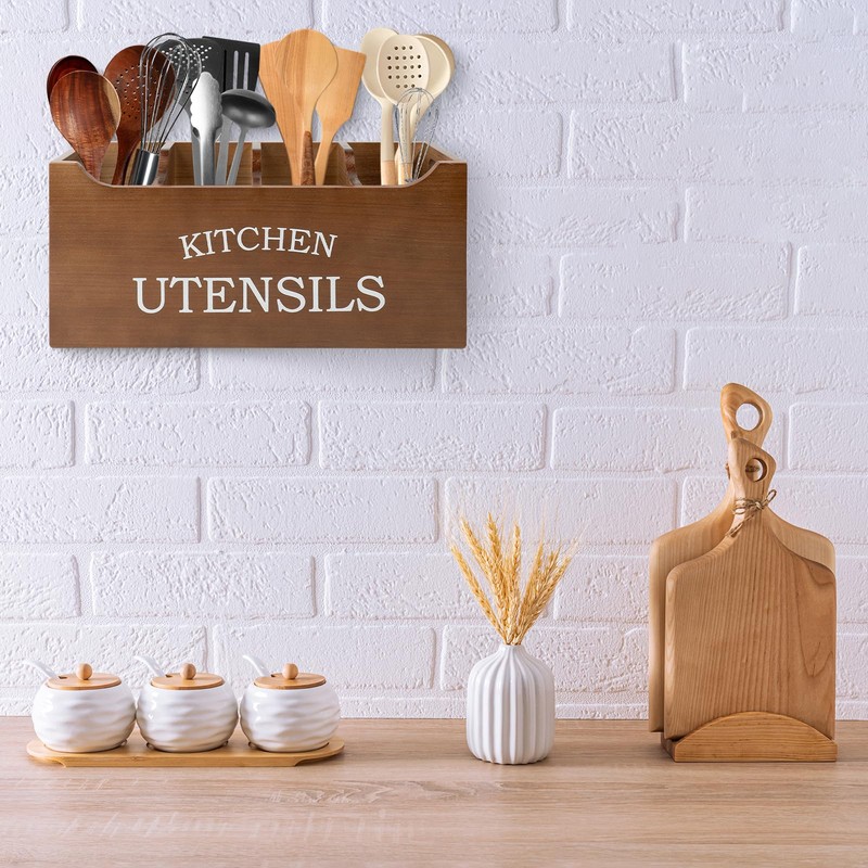Kitchen Utensil Holder with Drainage Bottom, Extra Large 4 Compartments