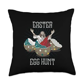 Rabbit and Bunny Lover for Resurrection Sunday Egg Hunt Easter Sunday, Resurrection Day Throw Pillow, 18x18, Multicolor