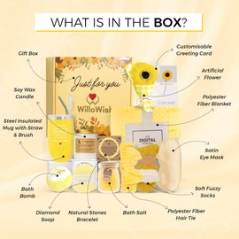 WilloWish Sending Sunshine gift box for women - 15 PCs Sunshine Gift Baskets for Women - Get Well Soon Gift Baskets for Women - A Box of Sunshine Gifts for Women, Thinking of You Gift Basket for Women