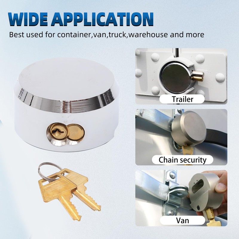 Mardili Hidden Shackle Trailer Puck Padlocks with Keyed Alike, 2-7/8"