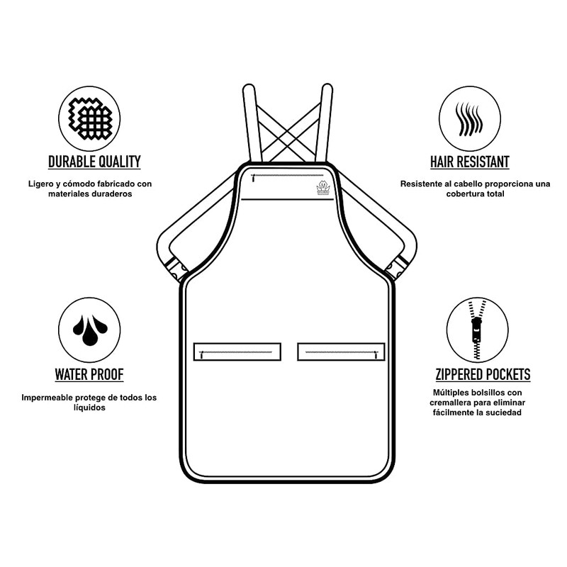 King Midas Barber Apron Unisex Hair Stylist Apron (Black &