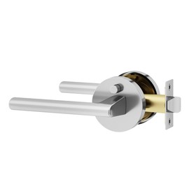 Okun Brio 1-Pack Chrome Privacy Door Levers – Push Button Lock, Reversible, Sleek Concealed-Mount Design for Bedroom & Bathroom